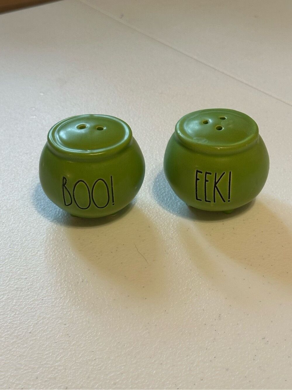 Rae Dunn Artisan Collection "BOO!" & "EEK!" Halloween Salt & Pepper Shakers